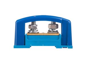 Zacisk ochronny 2xM8 niebieski z pokrywą na szynę TH35 E.4122P