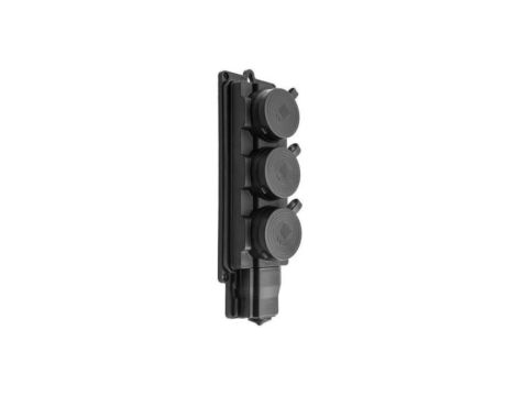 Listwa /rozgałęźnik/ do przedłużacza 3-gniazda z/u gumowe czarne IP44 D.3159/3