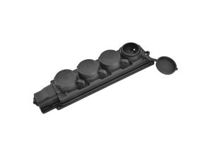 Listwa /rozgałęźnik/ do przedłużacza 4-gniazda z/u gumowe czarne IP44 D.3159/4