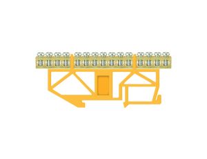 Listwa zaciskowa wysoka na szynę 15-torowa żółta TH35 E.4057