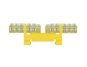 Listwa zaciskowa niska na szynę 2x5-torowa dzielona żółta TH35 E.4132