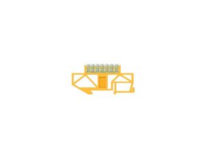 Listwa zaciskowa wysoka na szynę 7-torowa żółta TH35 E.4055