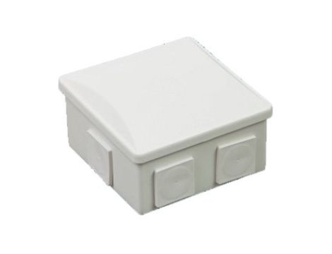 Puszka n/t hermetyczna 80x80x40 klik 6 dławików(kwadrat) IP44 szara S-BOX 036