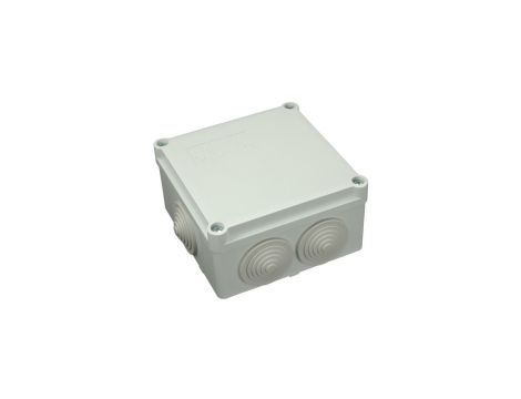 Puszka n/t hermetyczna 100x100x50 6 dławików IP65 szara S-BOX 106