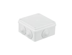 Puszka n/t hermetyczna 100x100x50 6 dławików IP65 biała S-BOX 106B