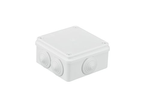 Puszka n/t hermetyczna 100x100x50 6 dławików IP65 biała S-BOX 106B