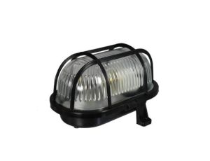 Oprawa kanałowa OWAL 60 E27 z siatką plastik IP44 czarna D.3151C