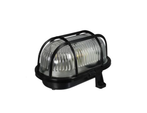 Oprawa kanałowa OWAL 60 E27 z siatką plastik IP44 czarna D.3151C