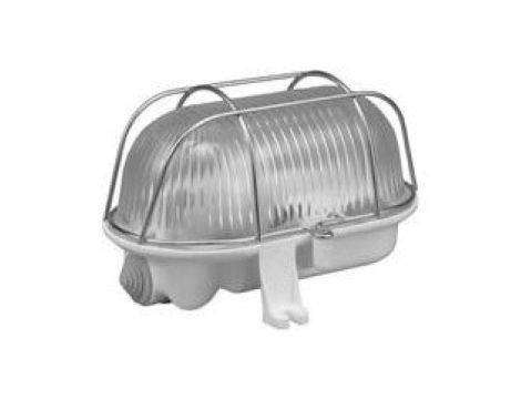 Oprawa kanałowa OWAL 60 E27 z siatką metalową IP44 biała D.3166