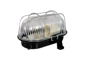 Oprawa kanałowa OWAL 60 E27 z siatką metalową IP44 czarna D.3166C