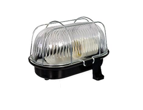 Oprawa kanałowa OWAL 60 E27 z siatką metalową IP44 czarna D.3166C