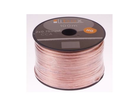 Przewód głośnikowy CCA 2x0,75 ECa LB0006 LIBOX /100m/