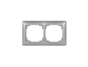 DECO Ramka uniwersalna podwójna z tworzywa DECO Soft srebrny metalik 7DRSO-2