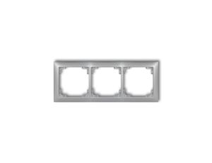 DECO Ramka uniwersalna potrójna z tworzywa DECO Soft srebrny metalik 7DRSO-3