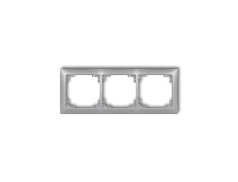DECO Ramka uniwersalna potrójna z tworzywa DECO Soft srebrny metalik 7DRSO-3