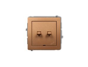 DECO Łącznik jednobiegunowy ze schodowym (wspólne zasilanie) w stylu amerykańskim złoty metalik 8DWPUS-10.1