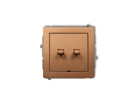 DECO Łącznik jednobiegunowy ze schodowym (osobne zasilanie) w stylu amerykańskim złoty metalik 8DWPUS-10.2