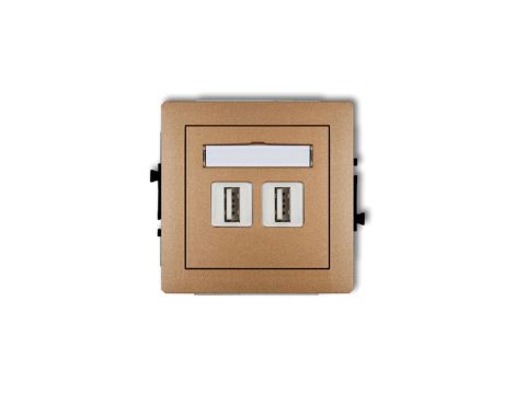 DECO Gniazdo podwójne 2xUSB-AA 3.0 złoty metalik 8DGUSB-6