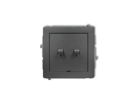 DECO Przycisk świecznikowy (dwa klawisze, bez piktogramów, wspólne zasilanie) w stylu amerykańskim grafitowy 11DWPUS-4