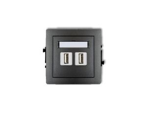 DECO Gniazdo podwójne 2xUSB-AA 3.0 grafitowy 11DGUSB-6