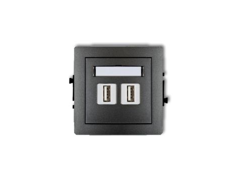 DECO Gniazdo podwójne 2xUSB-AA 3.0 grafitowy 11DGUSB-6