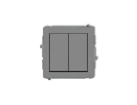 DECO Łącznik jednobiegunowy ze schodowym (wspólne zasilanie) szary mat 27DWP-10.1