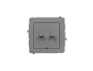 DECO Łącznik jednobiegunowy ze schodowym (osobne zasilanie) w stylu amerykańskim szary mat 27DWPUS-10.2