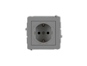 DECO Gniazdo pojedyncze z/u SCHUKO szary mat 27DGP-1sp
