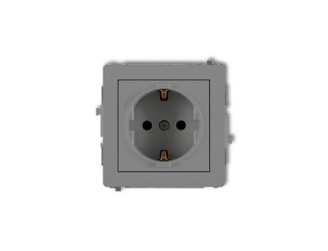 DECO Gniazdo pojedyncze z/u SCHUKO szary mat 27DGP-1sp