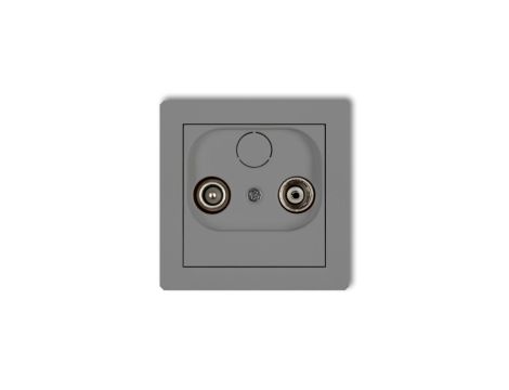 DECO Gniazdo antenowe RTV przelotowe 15dB szary mat 27DG15P