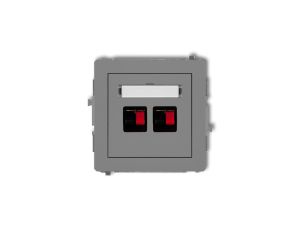 DECO Gniazdo głośnikowe podwójny szary mat 27DGG-2