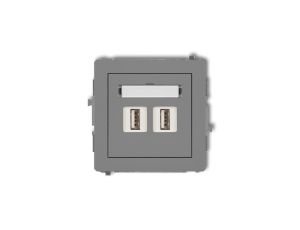 DECO Gniazdo podwójne 2xUSB-AA 3.0 szary mat 27DGUSB-6