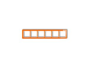 DECO Ramka uniwersalna sześciokrotna - efekt szkła (ramka: pomarańczowa spód: biały) pomarańczowy 13-0-DRS-6