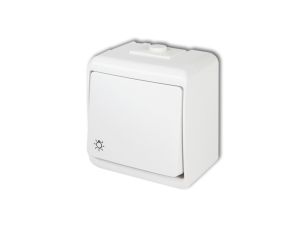 JUNIOR Przycisk /światło/ biały IP54 WHE-5