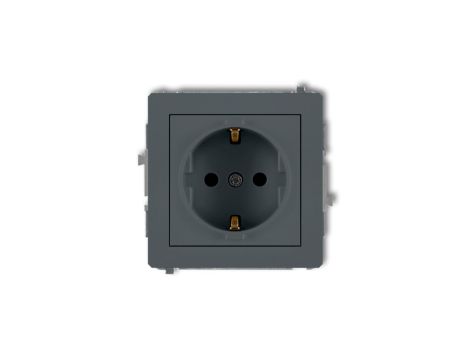 DECO Gniazdo pojedyncze z/u SCHUKO grafitowy mat 28DGP-1sp