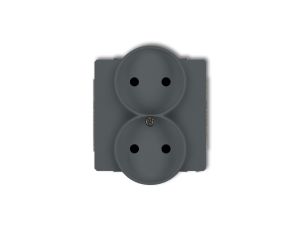 DECO Gniazdo podwójne do ramki grafitowy mat 28DGPR-2p