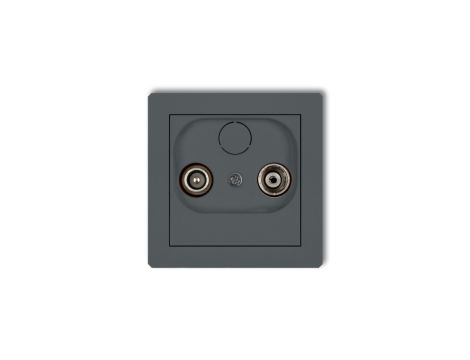 DECO Gniazdo antenowe RTV przelotowe 15dB grafitowy mat 28DG15P