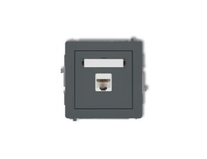 DECO Gniazdo komputerowe pojedyncze 1xRJ45, kat. 6, 8-stykowy grafitowy mat 28DGK-3