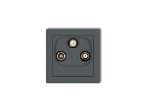 DECO Gniazdo antenowe 2 wyjścia SAT + TV grafitowy mat 28DGSN