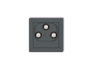 DECO Gniazdo multimedialne 3F DATA (UPC) grafitowy mat 28DGMU