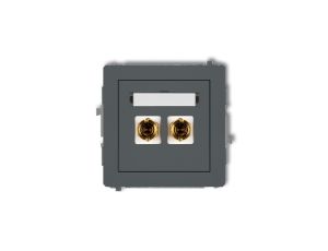 DECO Gniazdo głośnikowe pojedyncze (typu banan - czerwony i czarny, pozłacany, 4 mm2, do lutowania) grafitowy mat 28DGG-3