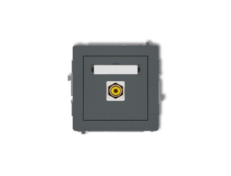 DECO Gniazdo pojedyncze RCA (typu cinch - żółty, pozłacany) grafitowy mat 28DGRCA-1