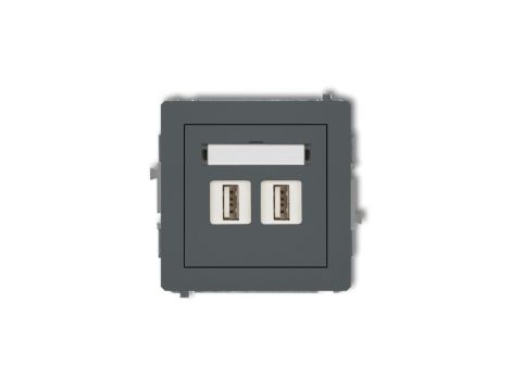 DECO Gniazdo podwójne 2xUSB-AA 2.0 grafitowy mat 28DGUSB-2