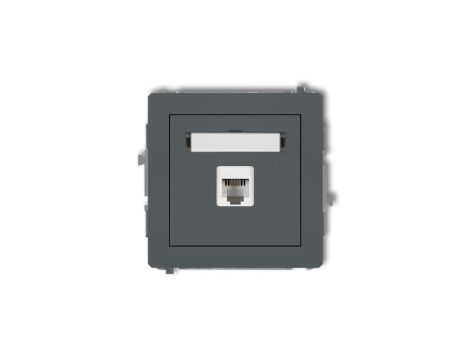 DECO Gniazdo telefoniczne pojedyncze 1xRJ11, 4-stykowy, beznarzędziowe grafitowy mat 28DGT-1