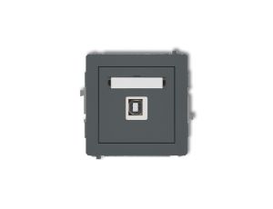 DECO Gniazdo pojedyncze USB-AB 2.0 grafitowy mat 28DGUSB-3
