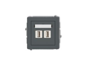 DECO Gniazdo podwójne 2xUSB-AA 3.0 grafitowy mat 28DGUSB-6
