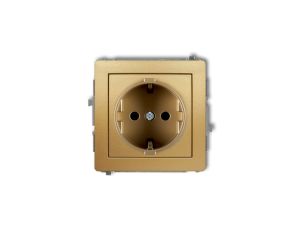 DECO Gniazdo pojedyncze z/u SCHUKO złoty 29DGP-1sp
