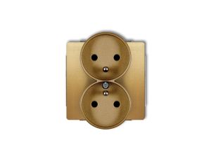 DECO Gniazdo podwójne do ramki z/u złoty 29DGPR-2zp