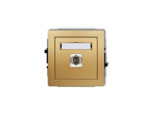 DECO Gniazdo antenowe pojedyncze typu F (SAT) niklowany złoty 29DGF-1