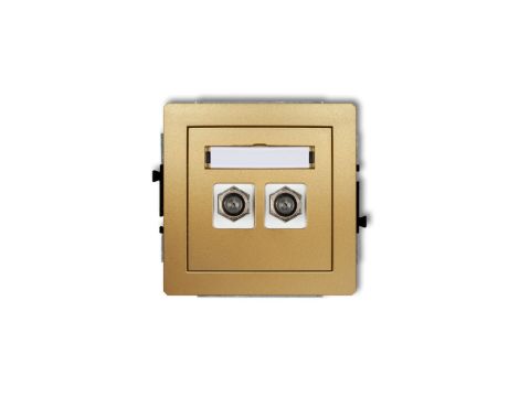 DECO Gniazdo antenowe podwójny typu F (SAT) niklowany złoty 29DGF-2